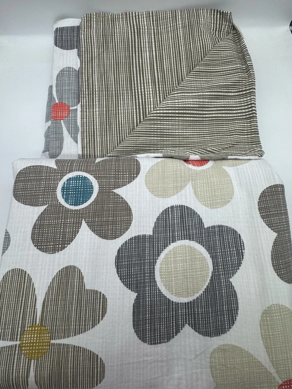 HEMA Reversible Floral & Striped Duvet Cover Oversized King